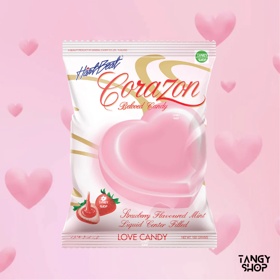Heartbeat Candy with strawberry filling inside | Pack of 20 | Tangy Shop
